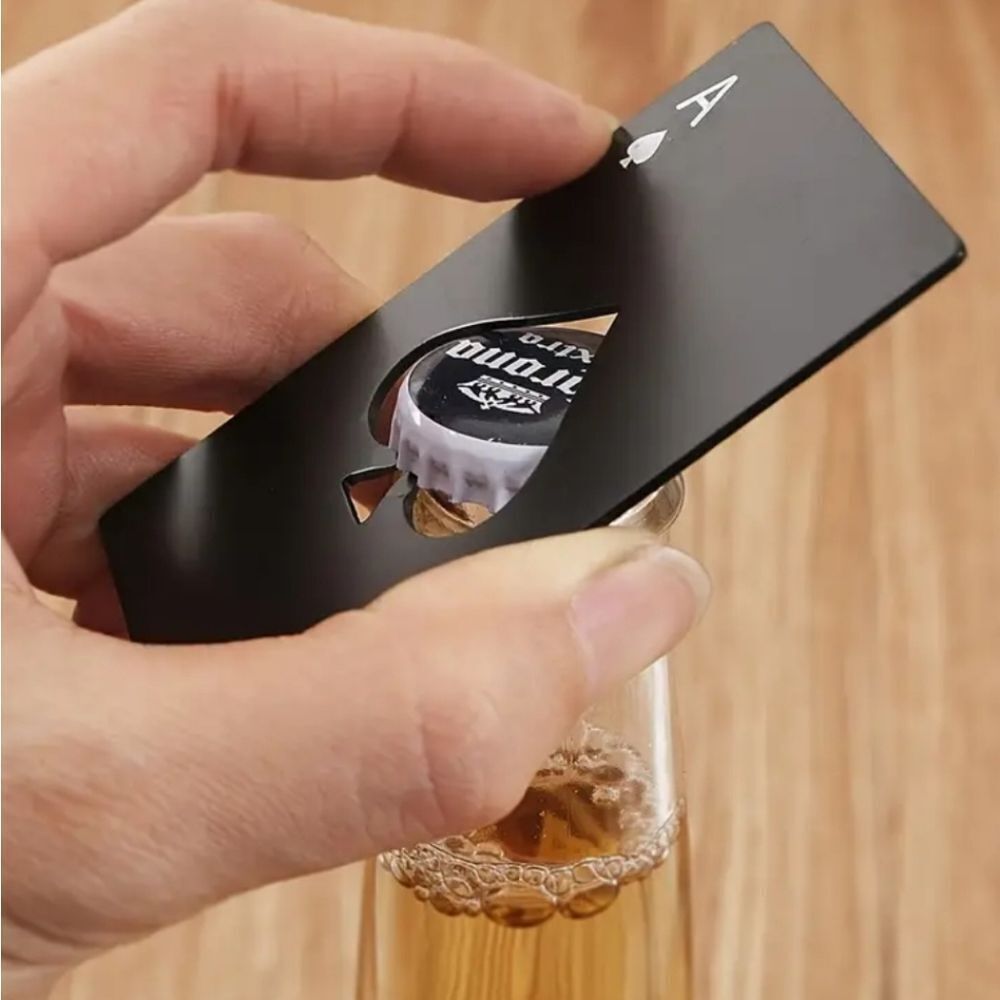 Stainless Steel Playing Card Beer Bottle Opener Poker Gifts Ace Spades Casino